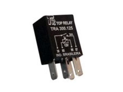 Top Relay: Relé Auxiliar: Minirelé Auxiliar de 4 terminais (sendo 2x4,8mm) 12V 30A c/ resistor -