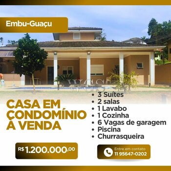 Casa em condomínio em Embu-Guaçu